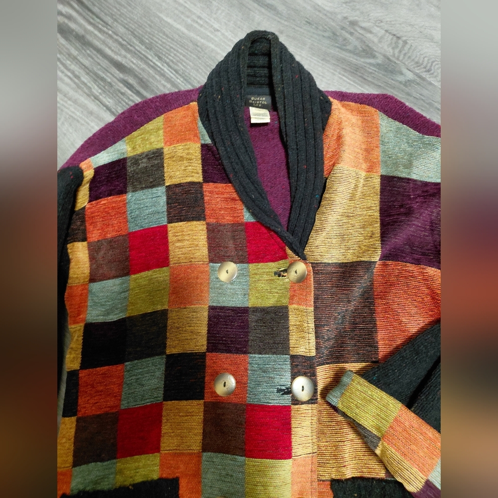 Susan Bristol Ltd. Multicolor Patchwork Cardigan - image 3